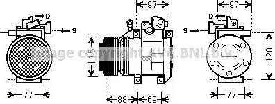 Ava Quality Cooling KAK124 - Компрессор кондиционера avtokuzovplus.com.ua