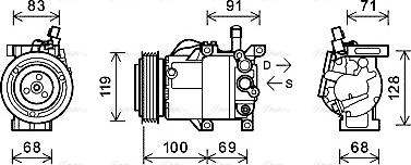 Ava Quality Cooling KAK144 - Компресор, кондиціонер autocars.com.ua