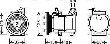 Ava Quality Cooling KAK156 - Компрессор кондиционера avtokuzovplus.com.ua