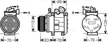 Ava Quality Cooling KAK173 - Компресор, кондиціонер autocars.com.ua