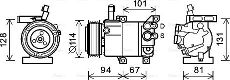 Ava Quality Cooling KAK223 - Компресор, кондиціонер autocars.com.ua