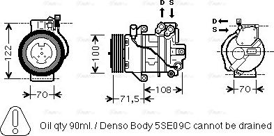 Ava Quality Cooling MCAK008 - Компресор, кондиціонер autocars.com.ua