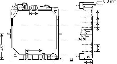 Ava Quality Cooling ME 2108 - Радиатор, охлаждение двигателя autodnr.net