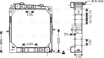 Ava Quality Cooling ME 2170 - Радиатор, охлаждение двигателя autodnr.net