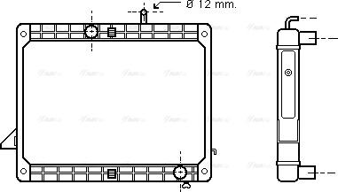 Ava Quality Cooling ME 2173 - Радіатор, охолодження двигуна autocars.com.ua