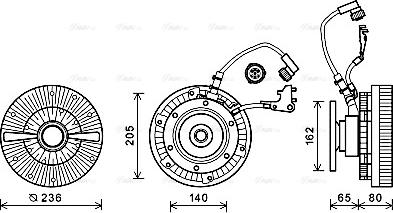 Ava Quality Cooling MEC258 - Зчеплення, вентилятор радіатора autocars.com.ua