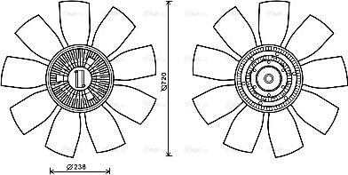 Ava Quality Cooling MEF278 - Вентилятор, охолодження двигуна autocars.com.ua