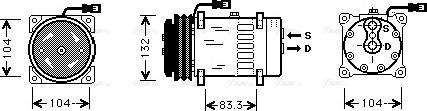 Ava Quality Cooling MFK003 - Компресор, кондиціонер autocars.com.ua