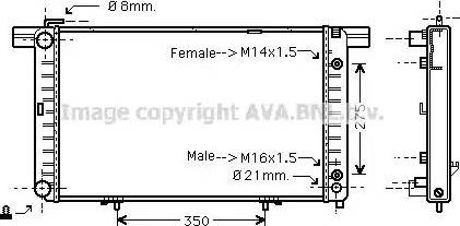 Ava Quality Cooling MS 2120 - Радіатор, охолодження двигуна autocars.com.ua