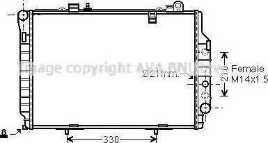 Ava Quality Cooling MS 2203 - Радіатор, охолодження двигуна autocars.com.ua