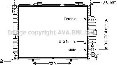 Ava Quality Cooling MS 2208 - Радиатор, охлаждение двигателя avtokuzovplus.com.ua