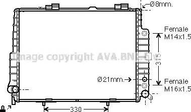AVA MS 2304 - Радіатор, охолодження двигуна autocars.com.ua