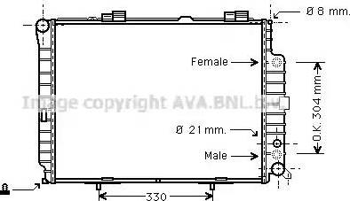 Ava Quality Cooling MS 2305 - Радиатор, охлаждение двигателя avtokuzovplus.com.ua