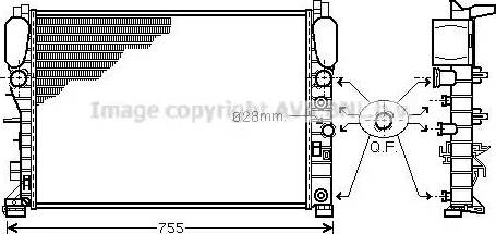 Ava Quality Cooling MS 2341 - Радіатор, охолодження двигуна autocars.com.ua