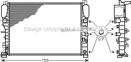 Ava Quality Cooling MS 2342 - Радиатор, охлаждение двигателя avtokuzovplus.com.ua