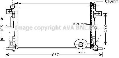 Ava Quality Cooling MSA2444 - Радіатор, охолодження двигуна autocars.com.ua