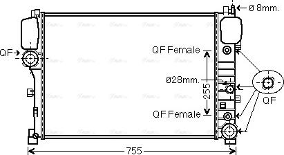 Ava Quality Cooling MS 2447 - Радіатор, охолодження двигуна autocars.com.ua