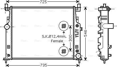 Ava Quality Cooling MS 2458 - Радіатор, охолодження двигуна autocars.com.ua