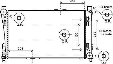 Ava Quality Cooling MS2589 - Радіатор, охолодження двигуна autocars.com.ua