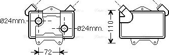 Ava Quality Cooling MS 3477 - Масляний радіатор, рухове масло autocars.com.ua