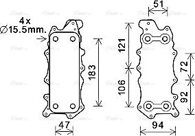 Ava Quality Cooling MS3685 - Масляный радиатор, двигательное масло autodnr.net