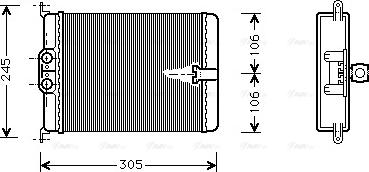 Ava Quality Cooling MS 6187 - Теплообмінник, опалення салону autocars.com.ua