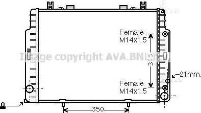 Ava Quality Cooling MSA2129 - Радіатор, охолодження двигуна autocars.com.ua