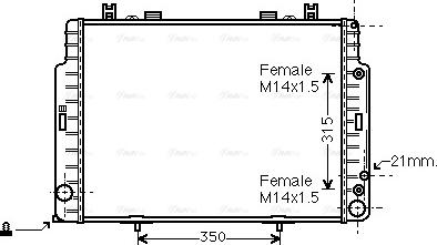 Ava Quality Cooling MSA2131 - Радіатор, охолодження двигуна autocars.com.ua