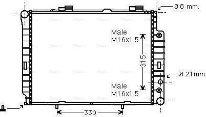 Ava Quality Cooling MSA2189 - Радіатор, охолодження двигуна autocars.com.ua