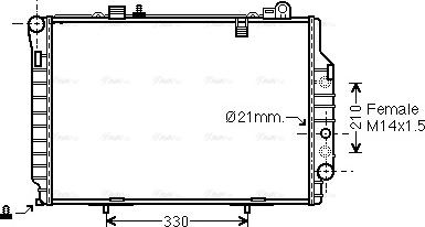 Ava Quality Cooling MSA2203 - Радіатор, охолодження двигуна autocars.com.ua