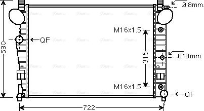 Ava Quality Cooling MSA2301 - Радіатор, охолодження двигуна autocars.com.ua