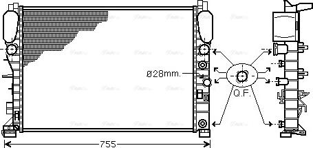 Ava Quality Cooling MSA2341 - Радіатор, охолодження двигуна autocars.com.ua