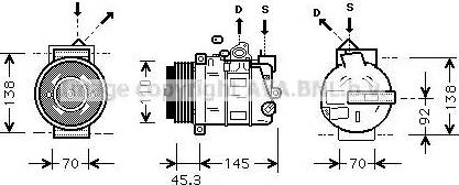 Ava Quality Cooling MS K389 - Компресор, кондиціонер autocars.com.ua