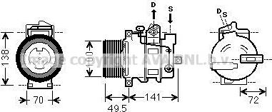 Ava Quality Cooling MSAK476 - Компрессор кондиционера avtokuzovplus.com.ua