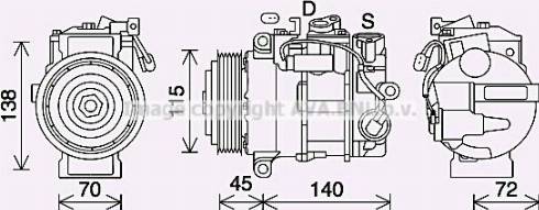 Ava Quality Cooling MSAK710 - Компресор, кондиціонер autocars.com.ua