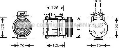 Ava Quality Cooling MS K054 - Компресор, кондиціонер autocars.com.ua