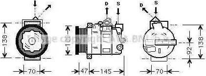 Ava Quality Cooling MS K390 - Компресор, кондиціонер autocars.com.ua