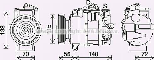 Ava Quality Cooling MSK704 - Компрессор кондиционера avtokuzovplus.com.ua