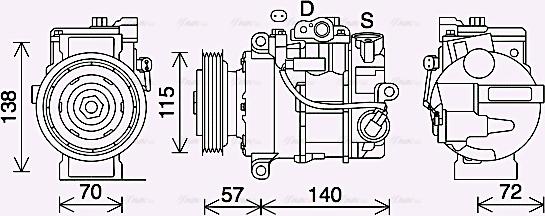 Ava Quality Cooling MSK706 - Компресор, кондиціонер autocars.com.ua