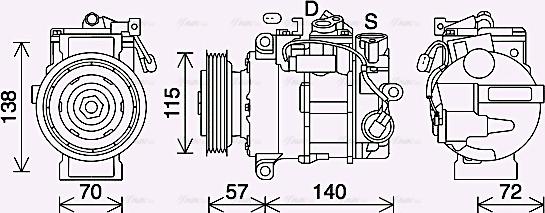 Ava Quality Cooling MSK708 - Компресор, кондиціонер autocars.com.ua