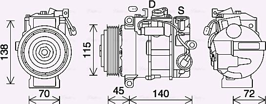 Ava Quality Cooling MSK710 - Компресор, кондиціонер autocars.com.ua