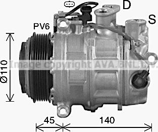 Ava Quality Cooling MSK736 - Компресор, кондиціонер autocars.com.ua