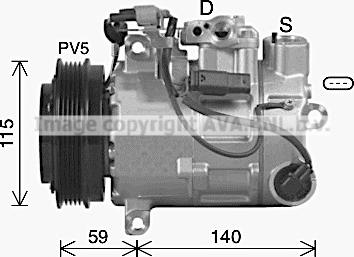 Ava Quality Cooling MSK759 - Компрессор кондиционера avtokuzovplus.com.ua