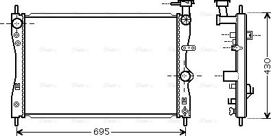 Ava Quality Cooling MTA2172 - Радіатор, охолодження двигуна autocars.com.ua