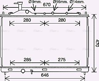 Ava Quality Cooling MT2262 - Радіатор, охолодження двигуна autocars.com.ua