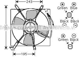 AVA MT7513 - Вентилятор, охолодження двигуна autocars.com.ua