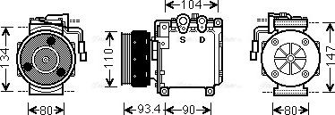 Ava Quality Cooling MTK212 - Компресор, кондиціонер autocars.com.ua