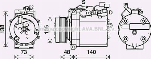 Ava Quality Cooling MTK263 - Компресор, кондиціонер autocars.com.ua