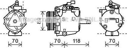 Ava Quality Cooling MTK224 - Компресор, кондиціонер autocars.com.ua