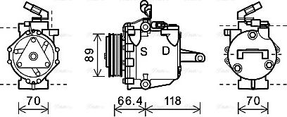 Ava Quality Cooling MTK225 - Компресор, кондиціонер autocars.com.ua